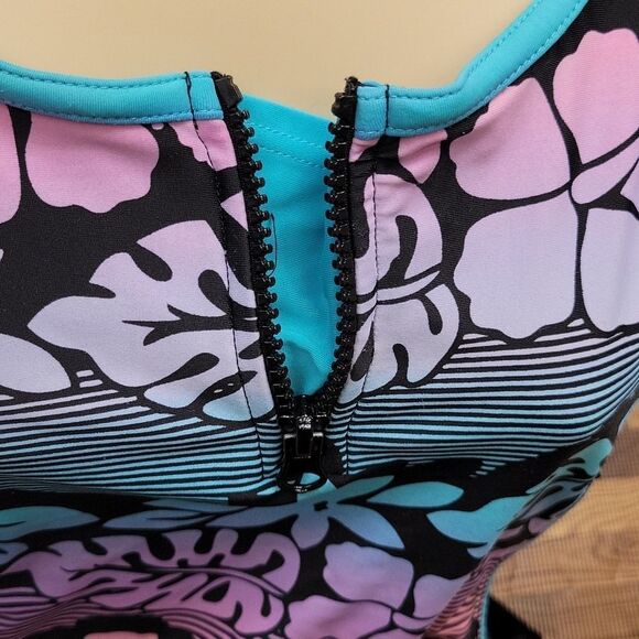 Zero Posur Tropical Print Swim Suit Size 18.5 - Picture 7 of 16